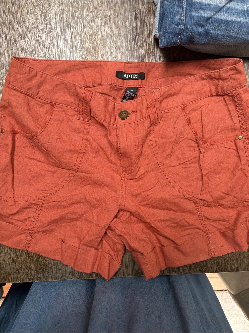 Apt. 9 Women's Rust Orange Cotton Blend Casual Shorts